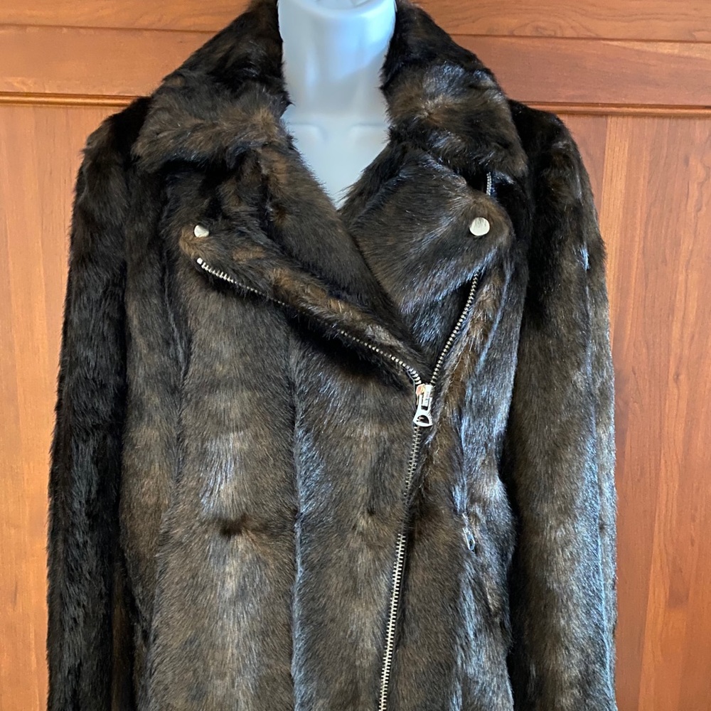 Faux fur biker jacket